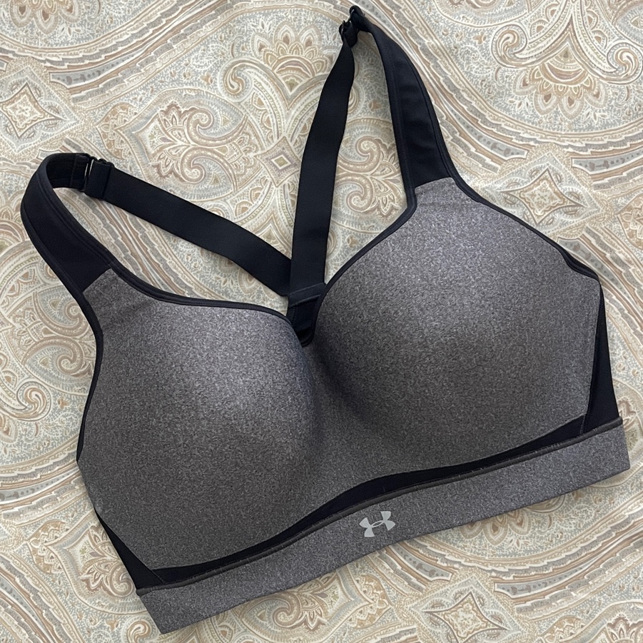 Under Armour Gray And Black Sports Bra